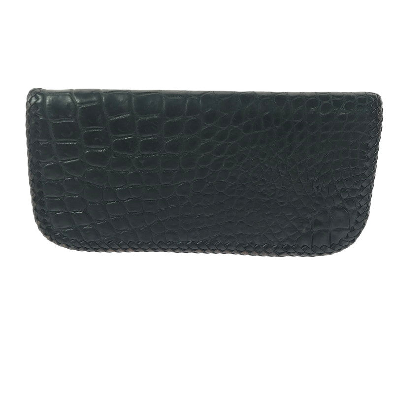 【現状渡し品】【メンズ】 SAAD サード LEATHER LONG WALLET クロコ型押し レザー ロングウォレット 長財布 200-260908-na-19-tagh カラー：ブラック 万代Net店