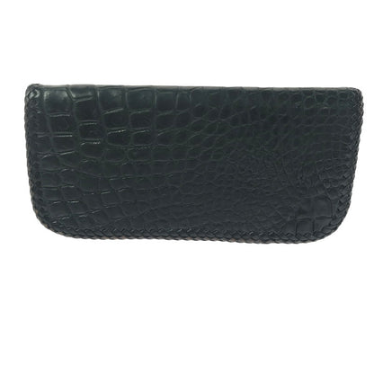 【現状渡し品】【メンズ】 SAAD サード LEATHER LONG WALLET クロコ型押し レザー ロングウォレット 長財布 200-260908-na-19-tagh カラー：ブラック 万代Net店