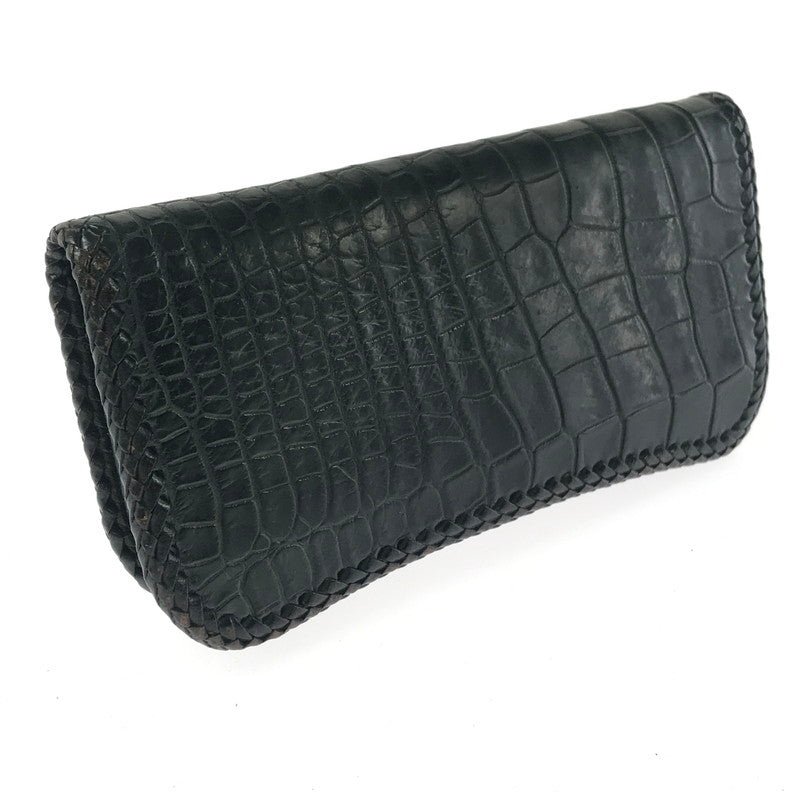 【現状渡し品】【メンズ】 SAAD サード LEATHER LONG WALLET クロコ型押し レザー ロングウォレット 長財布 200-260908-na-19-tagh カラー：ブラック 万代Net店