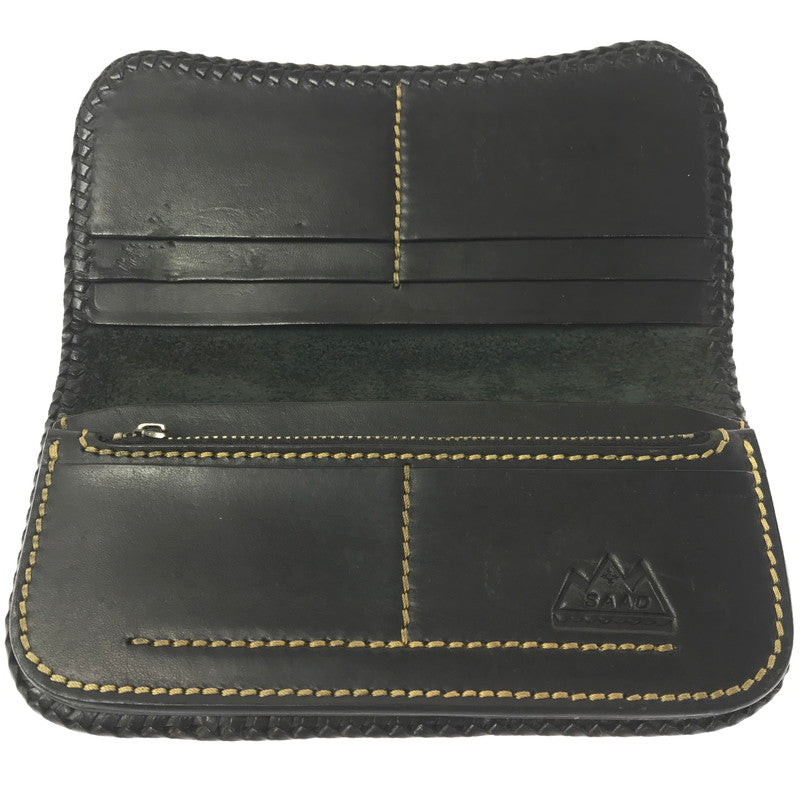 【現状渡し品】【メンズ】 SAAD サード LEATHER LONG WALLET クロコ型押し レザー ロングウォレット 長財布 200-260908-na-19-tagh カラー：ブラック 万代Net店