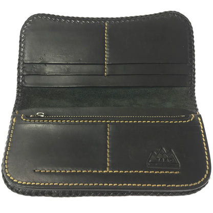 【現状渡し品】【メンズ】 SAAD サード LEATHER LONG WALLET クロコ型押し レザー ロングウォレット 長財布 200-260908-na-19-tagh カラー：ブラック 万代Net店