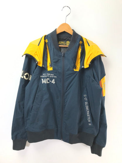 【中古品】【メンズ】 AVIREX アヴィレックス REMODEL BOMBER JACKET NAVY YELLOW 6192153 リモデル ボンバー ジャケット アウター 145-260826-rt-19-tagh サイズ：L カラー：ネイビー/イエロー 万代Net店