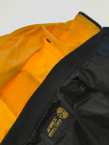 【中古品】【メンズ】 AVIREX アヴィレックス REMODEL BOMBER JACKET NAVY YELLOW 6192153 リモデル ボンバー ジャケット アウター 145-260826-rt-19-tagh サイズ：L カラー：ネイビー/イエロー 万代Net店