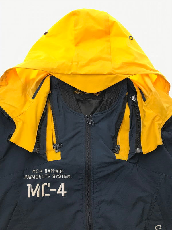 【中古品】【メンズ】 AVIREX アヴィレックス REMODEL BOMBER JACKET NAVY YELLOW 6192153 リモデル ボンバー ジャケット アウター 145-260826-rt-19-tagh サイズ：L カラー：ネイビー/イエロー 万代Net店
