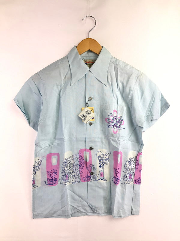【中古品】【メンズ】 DRY BONES ドライボーンズ OPEN COLLAR SHIRT DS-950 オープンカラーシャツ 半袖シャツ 145-260920-na-04-tagh サイズ：34/XS カラー：ライトブルー 万代Net店