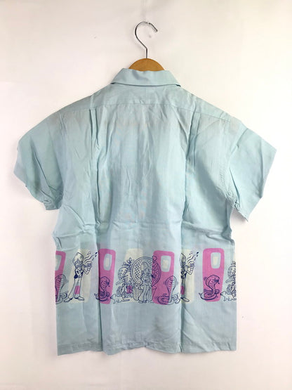 【中古品】【メンズ】 DRY BONES ドライボーンズ OPEN COLLAR SHIRT DS-950 オープンカラーシャツ 半袖シャツ 145-260920-na-04-tagh サイズ：34/XS カラー：ライトブルー 万代Net店
