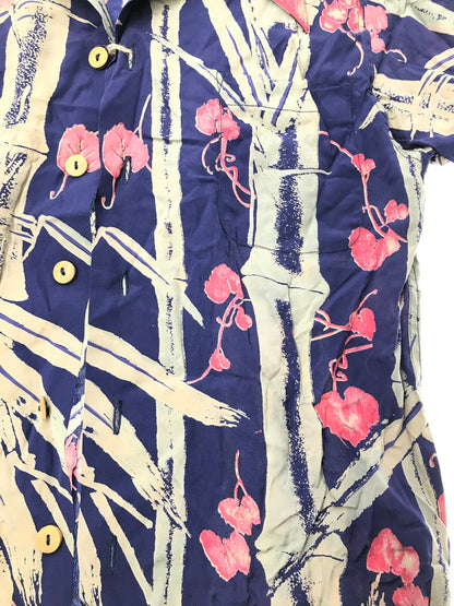 【中古品】【メンズ】 MAKANALEI マカナレイ SILK BAMBOO SHEATH PATTERN ALOHA SHIRT AMT-014 2001年製 アロハシャツt 開襟シャツ トップス 145-260826-rt-05-tagh サイズ：XS カラー：ネイビー 万代Net店