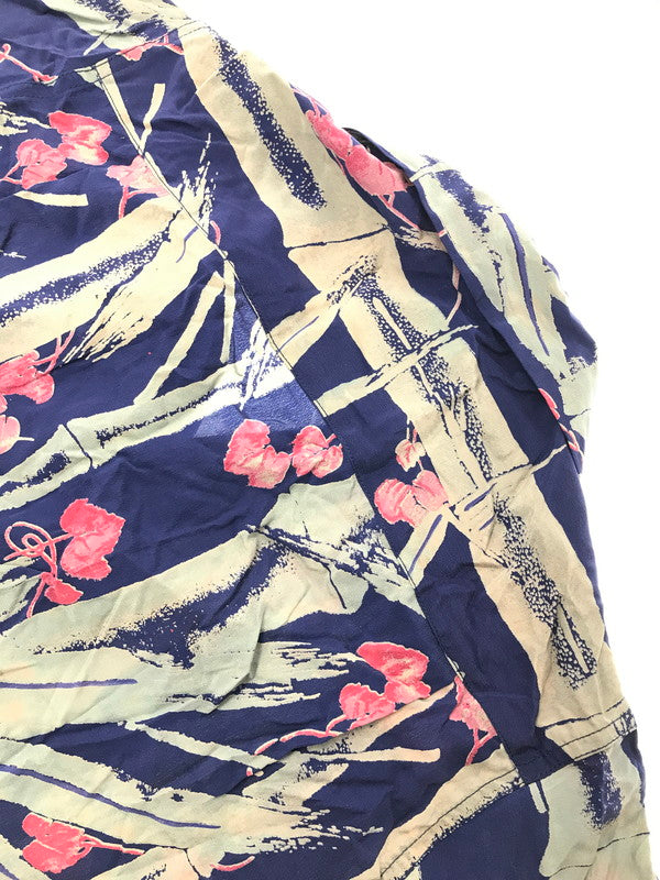【中古品】【メンズ】 MAKANALEI マカナレイ SILK BAMBOO SHEATH PATTERN ALOHA SHIRT AMT-014 2001年製 アロハシャツt 開襟シャツ トップス 145-260826-rt-05-tagh サイズ：XS カラー：ネイビー 万代Net店