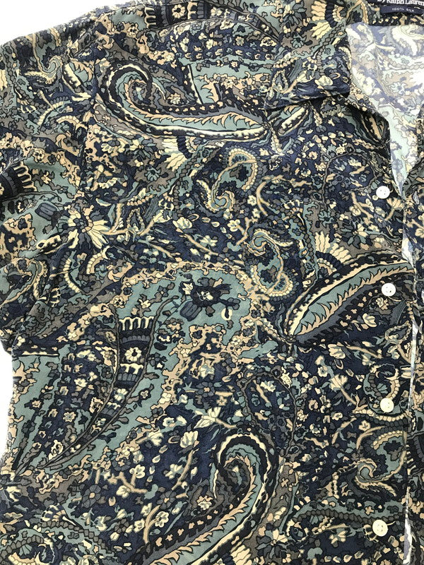 【中古品】【メンズ】 POLO BY RALPH LAUREN ポロ バイ ラルフローレン 90's S/S SILK OPEN COLLOR SHIRT シルクオープン カラー シャツ トップス 146-260826-rt-04-tagh サイズ：L カラー：グリーン 万代Net店