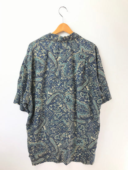 【中古品】【メンズ】 POLO BY RALPH LAUREN ポロ バイ ラルフローレン 90's S/S SILK OPEN COLLOR SHIRT シルクオープン カラー シャツ トップス 146-260826-rt-04-tagh サイズ：L カラー：グリーン 万代Net店