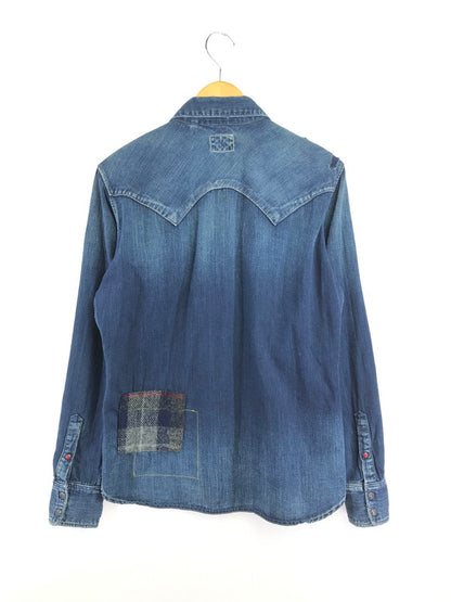 【中古品】【メンズ】 TMT ティーエムティー RIPPED LONG-SLEEVE DENIM SHIRT INDIGO TSH-F1501 ロングスリーブ デニム シャツ 長袖シャツ 145-260829-rt-02-tagh サイズ：L カラー：インディゴ 万代Net店