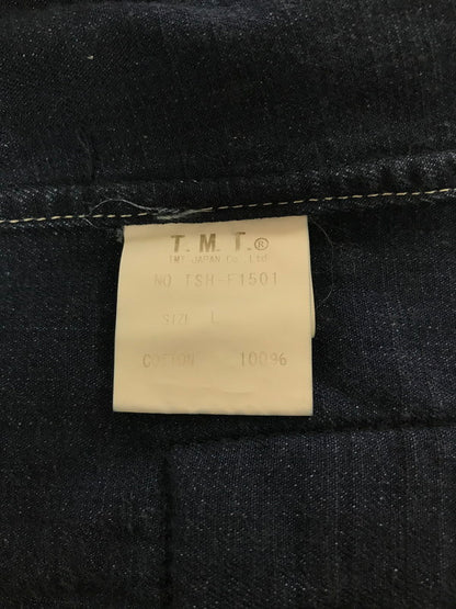 【中古品】【メンズ】 TMT ティーエムティー RIPPED LONG-SLEEVE DENIM SHIRT INDIGO TSH-F1501 ロングスリーブ デニム シャツ 長袖シャツ 145-260829-rt-02-tagh サイズ：L カラー：インディゴ 万代Net店