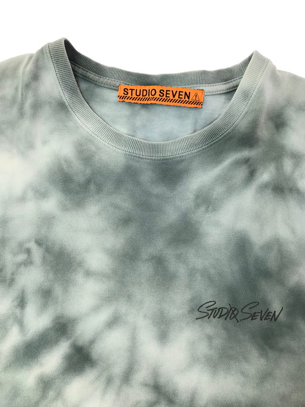 【中古品】【メンズ】 STUDIO SEVEN スタジオ セブン TIE-DYE T-SHIRT WITH BACK PRINT IN UPPERCASE 70864238 タイダイ Tシャツ トップス 142-260829-rt-01-tagh サイズ：M カラー：グレー 万代Net店