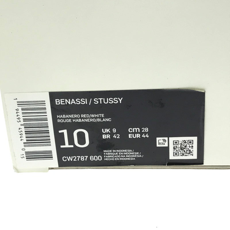 【中古品】【メンズ】 NIKE ナイキ× STUSSY ステューシー BENASSI SLIDE CW2787-600 ベナッシ スライド スニーカー 靴 160-260902-na-08-tagh サイズ：28cm US 10 カラー：HABANERD RED/WHITE 万代Net店