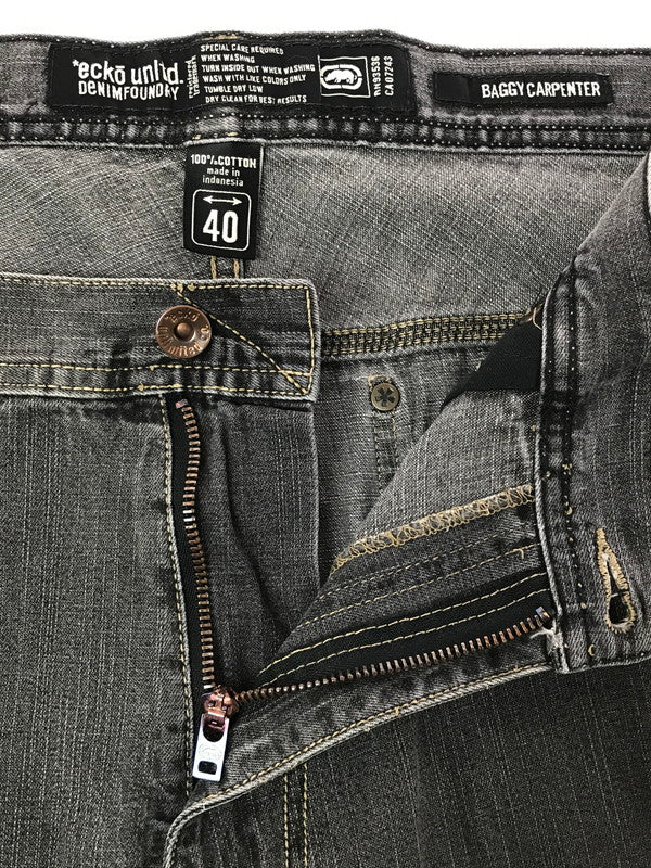 【中古品】【メンズ】 ECKO UNLTD エコー アンリミテッド BAGGY CARPENTER BLACK DENIM PANTS バギー カーペンター ブラック デニム パンツ ジーンズ 153-260829-rt-08-tagh サイズ：40 カラー：ブラック 万代Net店