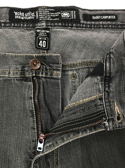 【中古品】【メンズ】 ECKO UNLTD エコー アンリミテッド BAGGY CARPENTER BLACK DENIM PANTS バギー カーペンター ブラック デニム パンツ ジーンズ 153-260829-rt-08-tagh サイズ：40 カラー：ブラック 万代Net店