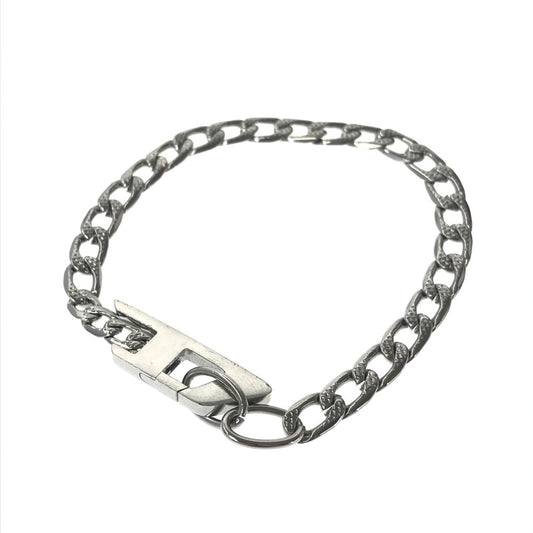 【中古品】【メンズ】 DIESEL ディーゼル DX1496040 D LOGO STAINLESS STEEL CHAIN BRACELET ロゴ ステンレススチール チェーン ブレスレット アクセサリー 192-260907-na-01-tagh カラー：シルバー 万代Net店