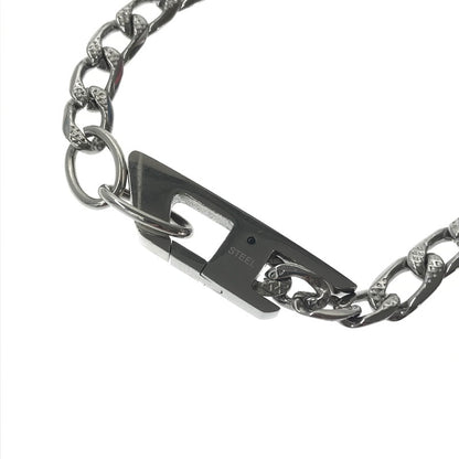 【中古品】【メンズ】 DIESEL ディーゼル DX1496040 D LOGO STAINLESS STEEL CHAIN BRACELET ロゴ ステンレススチール チェーン ブレスレット アクセサリー 192-260907-na-01-tagh カラー：シルバー 万代Net店