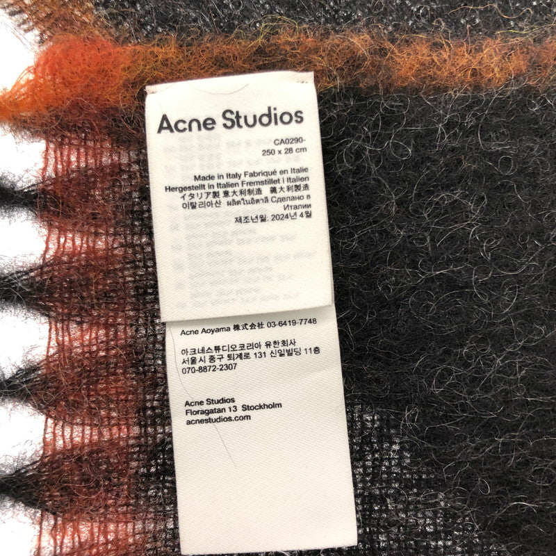 【中古品】【メンズ】 ACNE STUDIOS アクネストゥディオズ ALPACA WOOL MOHAIR MUFFLER CA0290 イタリア製 アルパカ ウール モヘア マフラー 183-260912-rt-08-tagh カラー：ブラック/オレンジ 万代Net店