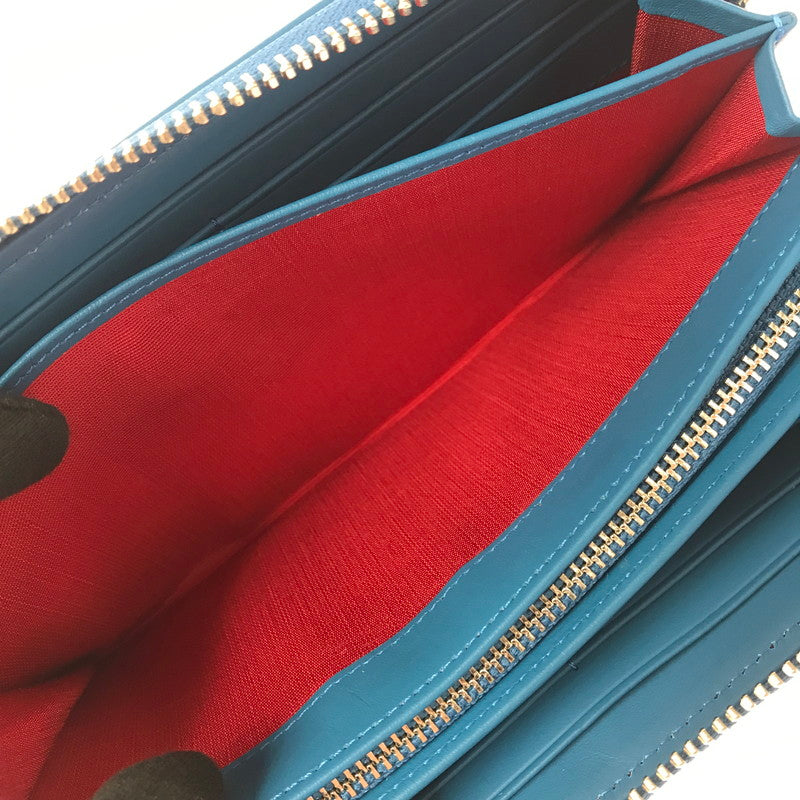 【中古美品】【レディース】 VIVIENNE WESTWOOD ヴィヴィアンウエストウッド TARTAN CHECK ZIP ROUND WALLET タータンチェック ラウンド ファスナー ウォレット 長財布 200-260908-na-16-tagh カラー：レッド/ブルー 万代Net店