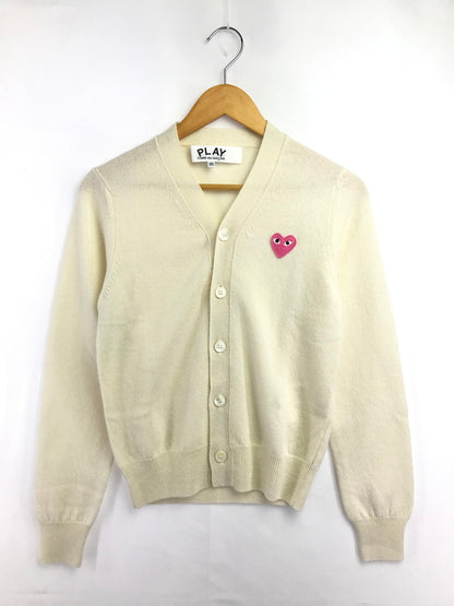 【中古品】【レディース】 PLAY COMME DES GARCONS プレイコムデギャルソン PINK HEART CARDIGAN AX-N099 AD2026 ピンクハートカーディガン 168-260830-su-01-tagh サイズ：XXS カラー：ナチュラルカラー 万代Net店