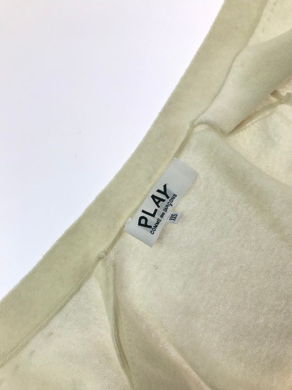【中古品】【レディース】 PLAY COMME DES GARCONS プレイコムデギャルソン PINK HEART CARDIGAN AX-N099 AD2026 ピンクハートカーディガン 168-260830-su-01-tagh サイズ：XXS カラー：ナチュラルカラー 万代Net店