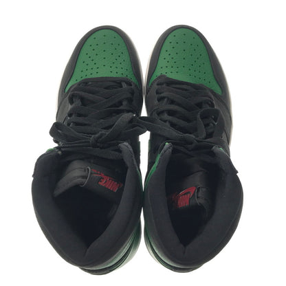 【中古品】【メンズ】 NIKE ナイキ AIR JORDAN 1 RETRO HIGH OG 555088-030 エアジョーダン 1 レトロ ハイ スニーカー 靴 160-260902-na-01-tagh サイズ：27cm US 9 カラー：BLACK/PINE GREEN-WHITE-GYM RED 万代Net店