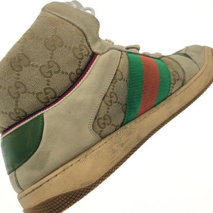 【中古品】【メンズ】 GUCCI グッチ SCREENER GG HIGH-TOP SNEAKER 563730 9Y9P0 9661 スクリーナー ジージー 杯トップ スニーカー 183-260904-rt-21-tagh サイズ：9.5 カラー：ベージュ 万代Net店