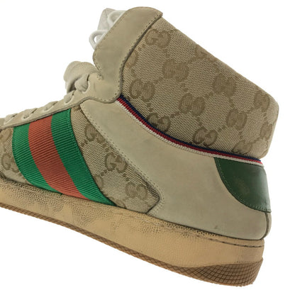 【中古品】【メンズ】 GUCCI グッチ SCREENER GG HIGH-TOP SNEAKER 563730 9Y9P0 9661 スクリーナー ジージー 杯トップ スニーカー 183-260904-rt-21-tagh サイズ：9.5 カラー：ベージュ 万代Net店