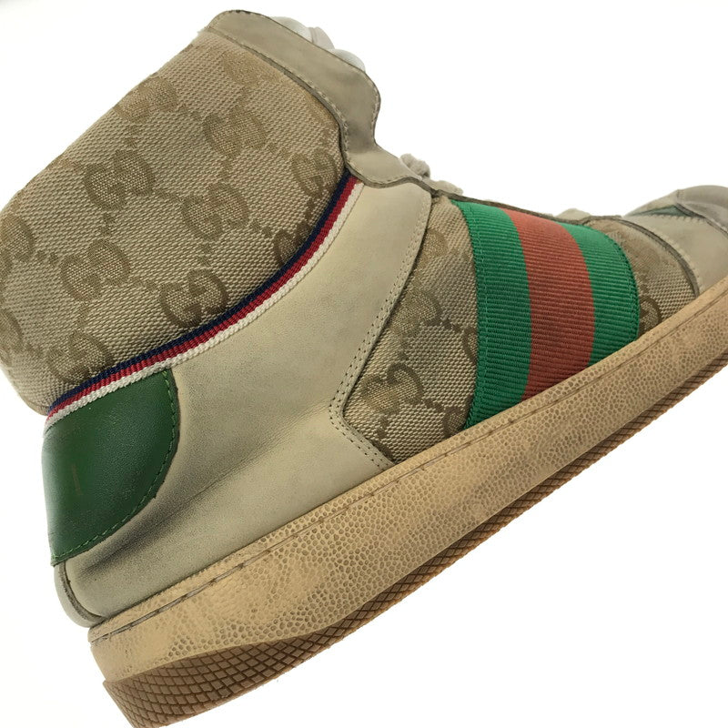 【中古品】【メンズ】 GUCCI グッチ SCREENER GG HIGH-TOP SNEAKER 563730 9Y9P0 9661 スクリーナー ジージー 杯トップ スニーカー 183-260904-rt-21-tagh サイズ：9.5 カラー：ベージュ 万代Net店