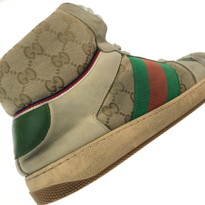 【中古品】【メンズ】 GUCCI グッチ SCREENER GG HIGH-TOP SNEAKER 563730 9Y9P0 9661 スクリーナー ジージー 杯トップ スニーカー 183-260904-rt-21-tagh サイズ：9.5 カラー：ベージュ 万代Net店