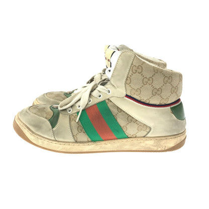 【中古品】【メンズ】 GUCCI グッチ SCREENER GG HIGH-TOP SNEAKER 563730 9Y9P0 9661 スクリーナー ジージー 杯トップ スニーカー 183-260904-rt-21-tagh サイズ：9.5 カラー：ベージュ 万代Net店