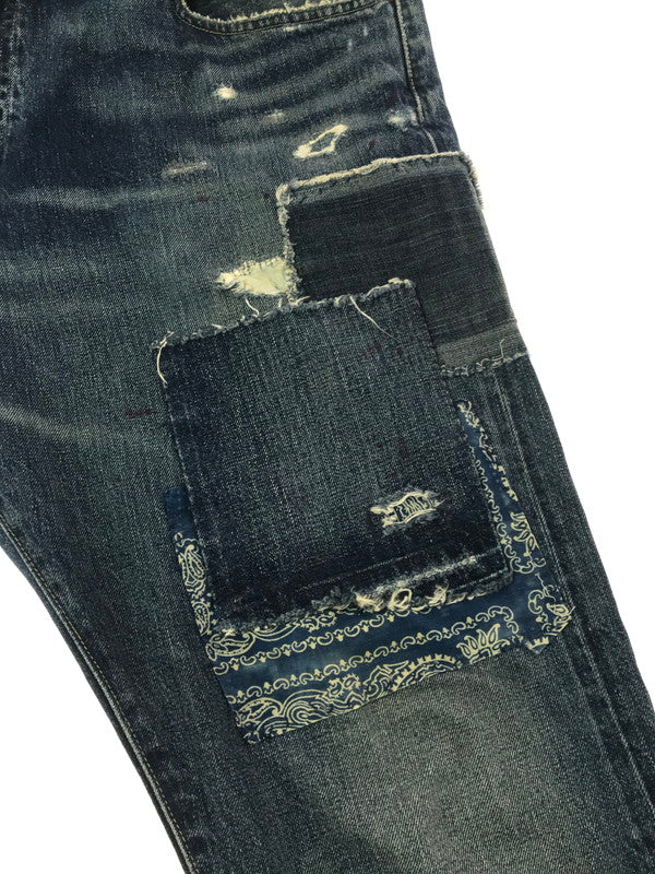 【現状渡し品】【メンズ】 POLO RALPH LAUREN ポロ・ラルフローレン PATCHWORK DENIM PANTS 09832 パッチワーク デニム パンツ ボトムス 158-260904-rt-20-tagh サイズ：40×32 カラー：インディゴ 万代Net店
