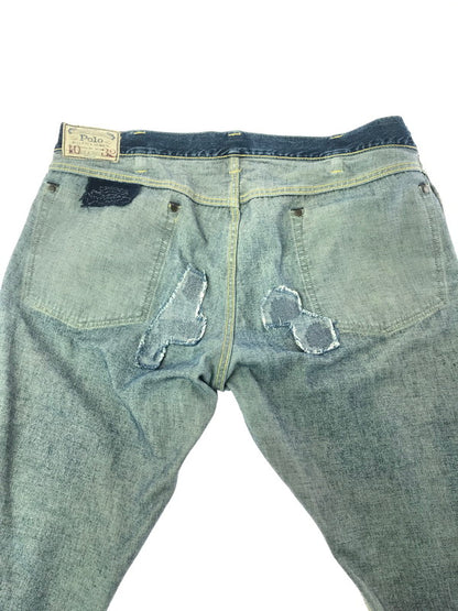 【現状渡し品】【メンズ】 POLO RALPH LAUREN ポロ・ラルフローレン PATCHWORK DENIM PANTS 09832 パッチワーク デニム パンツ ボトムス 158-260904-rt-20-tagh サイズ：40×32 カラー：インディゴ 万代Net店