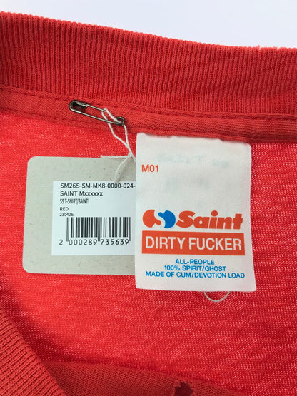 【現状渡し品】【メンズ】 SAINT MICHAEL セントマイケル 26SS SAINT! SS T-SHIRT RED SM-MK8-0000-024 2026年春夏 セイント! デザイン半袖カットソー 142-260830-su-03-tagh サイズ：XXL カラー：レッド 万代Net店
