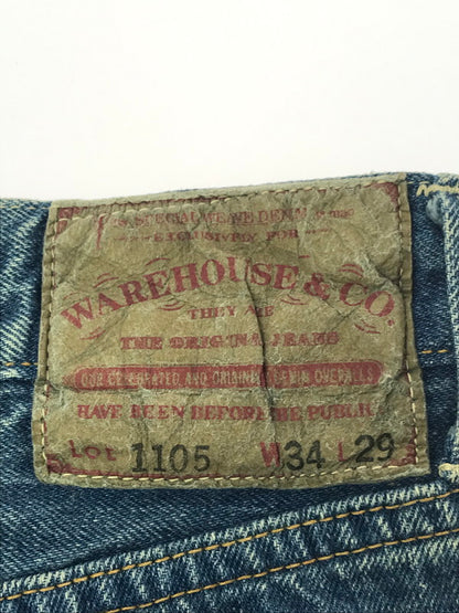 【現状渡し品】【メンズ】 WEARHOUSE&CO. ウエアハウス 2ND-HAND DENIM PANTS LOT 1105 セカンド ハンド デニム パンツ ボトムス 156-260904-rt-18-tagh サイズ：W34 L29 カラー：インディゴ 万代Net店