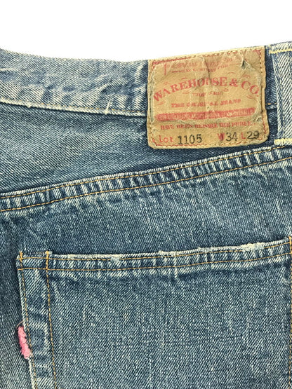 【現状渡し品】【メンズ】 WEARHOUSE&CO. ウエアハウス 2ND-HAND DENIM PANTS LOT 1105 セカンド ハンド デニム パンツ ボトムス 156-260904-rt-17-tagh サイズ：W34 L29 カラー：インディゴ 万代Net店