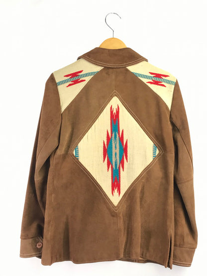【現状渡し品】【メンズ】 Ms. PIONEER ミス パイオニア PIONEER WEAR 70S CHIMAYO PATTERN SUEDE JACKET チマヨ パターン スエード ジャケット アウター 146-260902-na-14-tagh サイズ：10 カラー：ブラウン系 万代Net店
