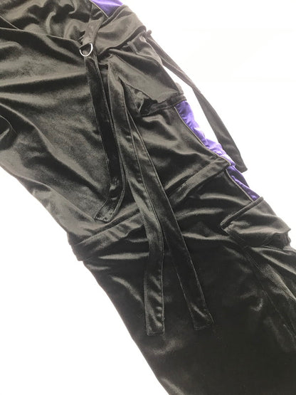 【中古品】【メンズ】 REFLEM レフレム 2WAY VELOUR WIDE CARGO PANTS RF24-C29 ベロア カーゴパンツ ボトムス 153-260902-na-19-tagh サイズ：F カラー：ブラック 万代Net店