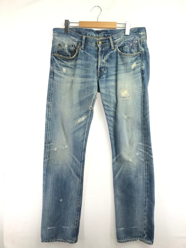 【現状渡し品】【メンズ】 HYSTERIC GLAMOUR ヒステリックグラマー DISTRESSED STUDDED DENIM PANTS 4AP-1553 ディストレスト スタッズ デニム パンツ ジーンズ 151-260904-rt-19-tagh サイズ：34 カラー：インディゴ 万代Net店