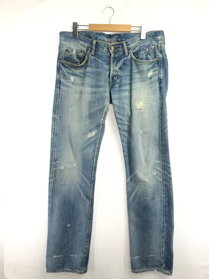 【現状渡し品】【メンズ】 HYSTERIC GLAMOUR ヒステリックグラマー DISTRESSED STUDDED DENIM PANTS 4AP-1553 ディストレスト スタッズ デニム パンツ ジーンズ 151-260904-rt-19-tagh サイズ：34 カラー：インディゴ 万代Net店