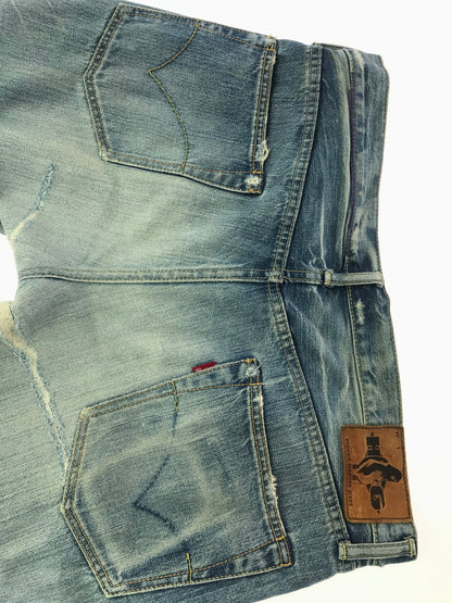 【現状渡し品】【メンズ】 HYSTERIC GLAMOUR ヒステリックグラマー DISTRESSED STUDDED DENIM PANTS 4AP-1553 ディストレスト スタッズ デニム パンツ ジーンズ 151-260904-rt-19-tagh サイズ：34 カラー：インディゴ 万代Net店