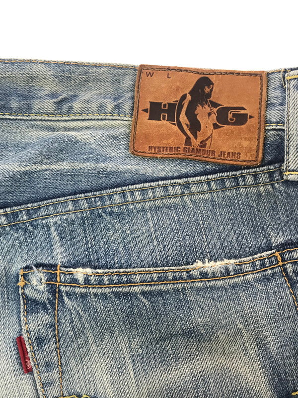 【現状渡し品】【メンズ】 HYSTERIC GLAMOUR ヒステリックグラマー DISTRESSED STUDDED DENIM PANTS 4AP-1553 ディストレスト スタッズ デニム パンツ ジーンズ 151-260904-rt-19-tagh サイズ：34 カラー：インディゴ 万代Net店