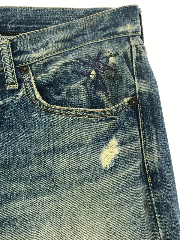 【現状渡し品】【メンズ】 HYSTERIC GLAMOUR ヒステリックグラマー DISTRESSED STUDDED DENIM PANTS 4AP-1553 ディストレスト スタッズ デニム パンツ ジーンズ 151-260904-rt-19-tagh サイズ：34 カラー：インディゴ 万代Net店