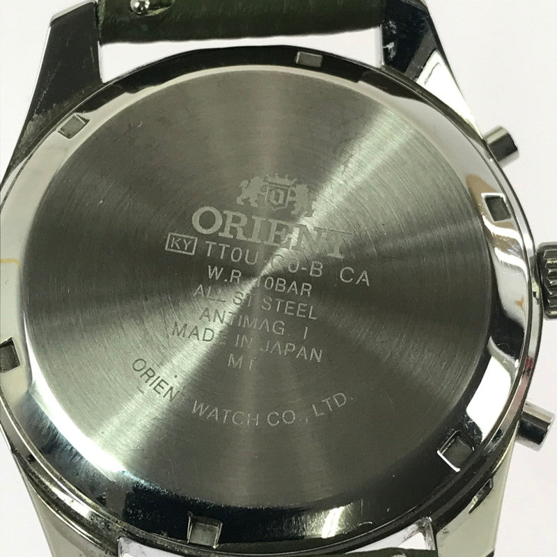 【中古品】【メンズ】 ORIENT オリエント QUARTZ CHRONOGRAPH WATCH TT0U-C0-B クォーツ クロノグラフ 腕時計 198-260912-na-09-tagh カラー：カーキ/シルバー 万代Net店
