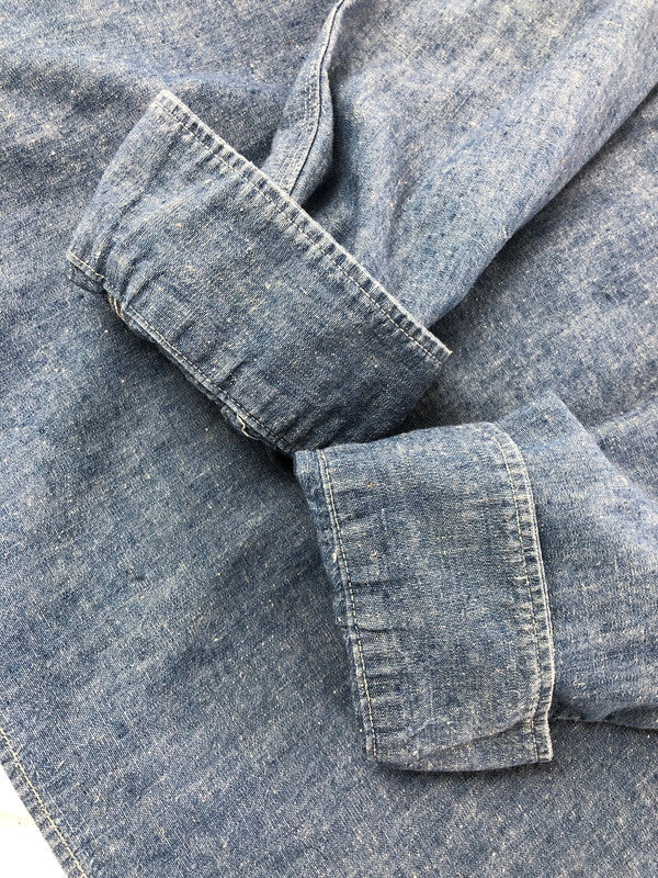 【中古品】【メンズ】 WAREHOUSE ウエアハウス DUCK DIGGER L/S CHAMBRAY WORK SHIRT シャンブレー ワークシャツ 長袖シャツ 145-260912-na-11-tagh サイズ：40 カラー：インディゴ 万代Net店