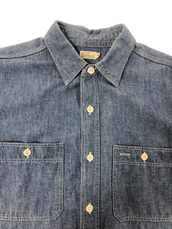 【中古品】【メンズ】 WAREHOUSE ウエアハウス DUCK DIGGER L/S CHAMBRAY WORK SHIRT シャンブレー ワークシャツ 長袖シャツ 145-260912-na-11-tagh サイズ：40 カラー：インディゴ 万代Net店