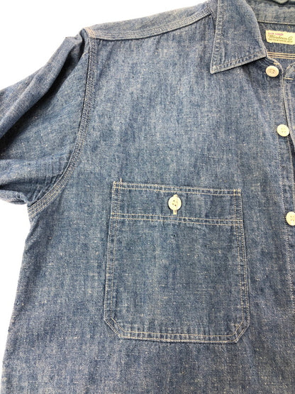 【中古品】【メンズ】 WAREHOUSE ウエアハウス DUCK DIGGER L/S CHAMBRAY WORK SHIRT シャンブレー ワークシャツ 長袖シャツ 145-260912-na-11-tagh サイズ：40 カラー：インディゴ 万代Net店