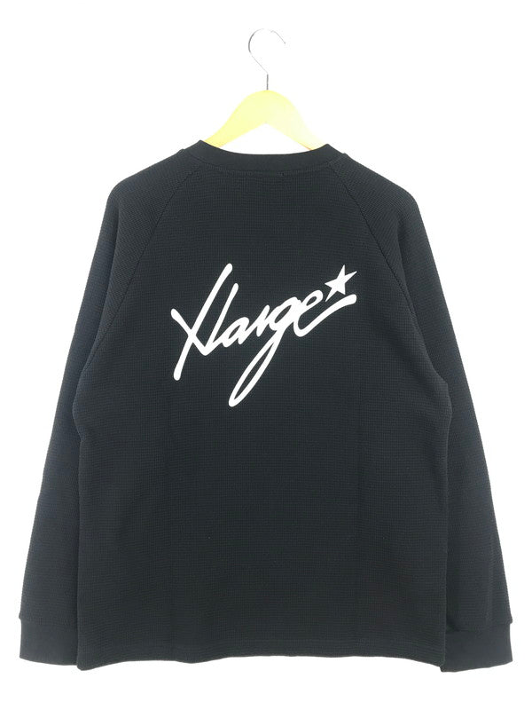 【中古美品】【メンズ】 XLARGE エクストララージ WAFFLE RAGLAN TOP BLACK 101263011022 ワッフル ラグラン トップス 142-260906-rt-04-tagh サイズ：L カラー：ブラック 万代Net店