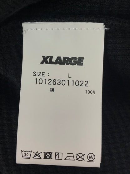 【中古美品】【メンズ】 XLARGE エクストララージ WAFFLE RAGLAN TOP BLACK 101263011022 ワッフル ラグラン トップス 142-260906-rt-04-tagh サイズ：L カラー：ブラック 万代Net店